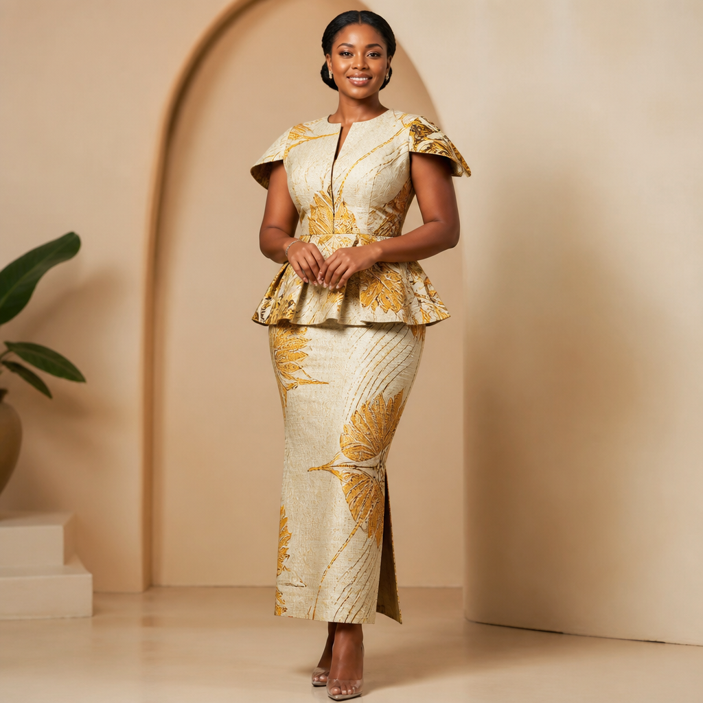 A Female Dress design, suitable for Summer, in Elegant style. design a classic beautiful outfit for a guest speaker at a women's program. Ghana fashion aesthetics.
photorealistic fashion design, A Female Dress design, suitable for Summer, in Elegant style. design a classic beautiful outfit for a guest speaker at a women's program. Ghana fashion aesthetics., elegant style, just the design no text