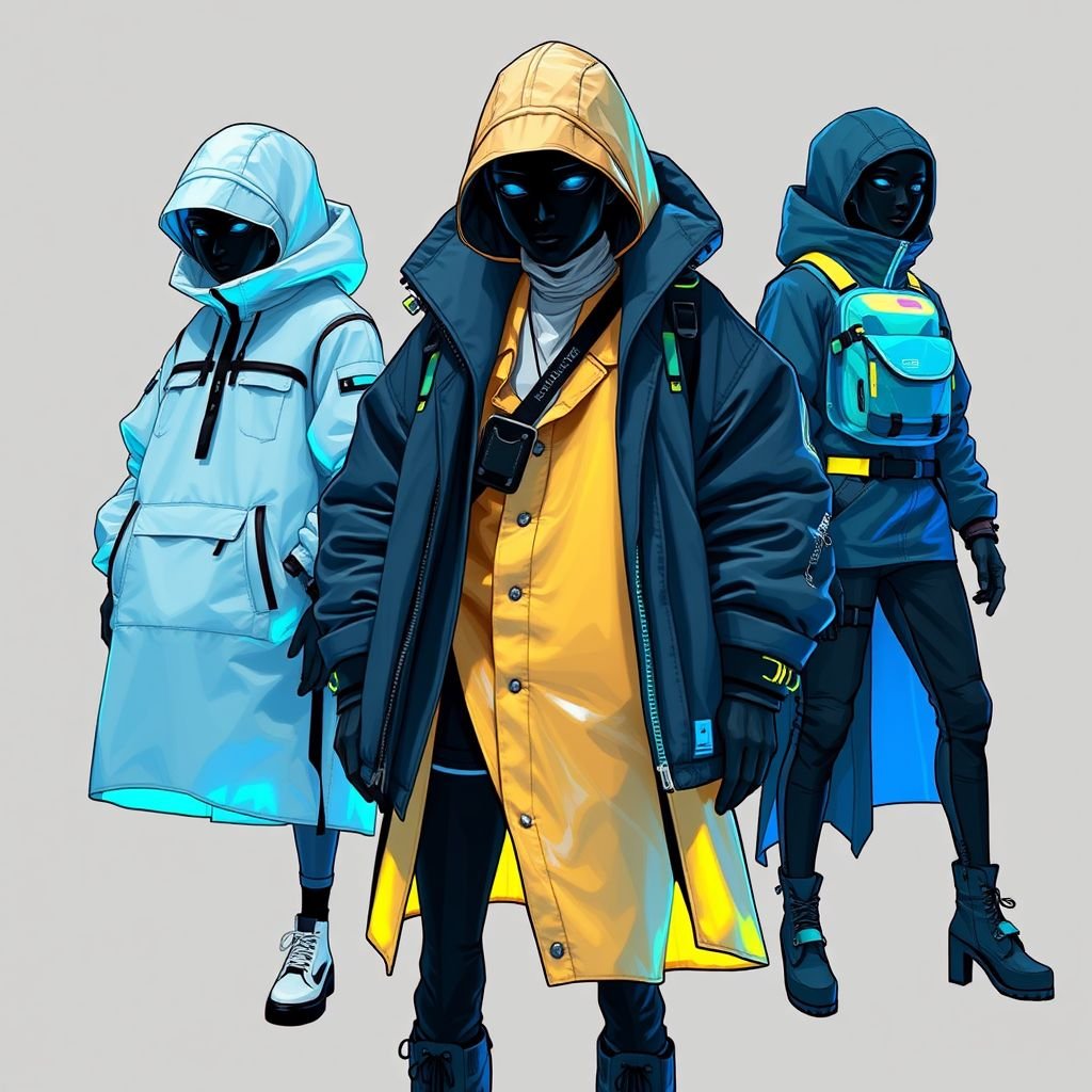 Bbbjn
Explore a futuristic streetwear collection inspired by cyberpunk aesthetics. Incorporate holographic fabrics, oversized silhouettes, and intricate layering with neon accents. Envision a mix of urban utility and high fashion, featuring accessories like LED-embedded backpacks and modular outerwear. Think bold patterns, asymmetrical cuts, and a palette of electric blues and metallics.