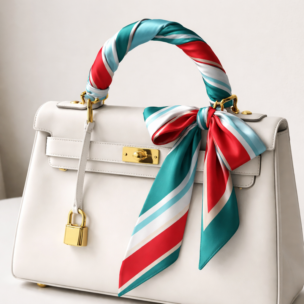 Design a silk scarf that is used on the handle of a Kelly bag that are kc Current soccer teams colors with no logos
Design a silk scarf that is used on the handle of a Kelly bag that are kc Current soccer teams colors with no logos , classic style