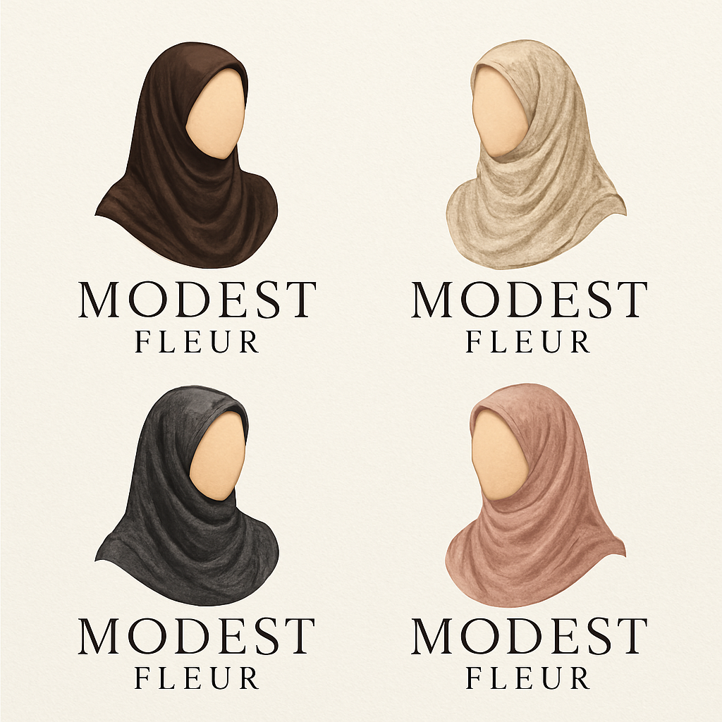 Create a revolutionary women’s modest scarve wear brand called “Modest Fleur”. Display the brand name on the in a unique design ,that exudes a classy and sophisticated vibe. I’d like four designs, each showcasing different styles and fabrics, with high-end, chic designs to make them truly special.
Create a revolutionary women’s modest scarve wear brand called “Modest Fleur”. Display the brand name on the in a unique design ,that exudes a classy and sophisticated vibe. I’d like four designs, each showcasing different styles and fabrics, with high-end, chic designs to make them truly special.
