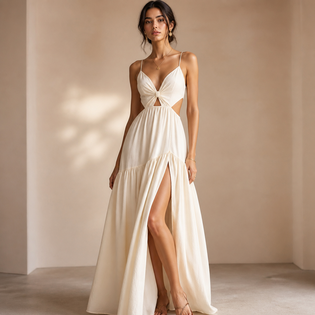 A Female Dress design, suitable for Summer. IR fashion aesthetics. Current season is Summer in IR.
photorealistic fashion design, A Female Dress design, suitable for Summer. IR fashion aesthetics. Current season is Summer in IR., just the design no text