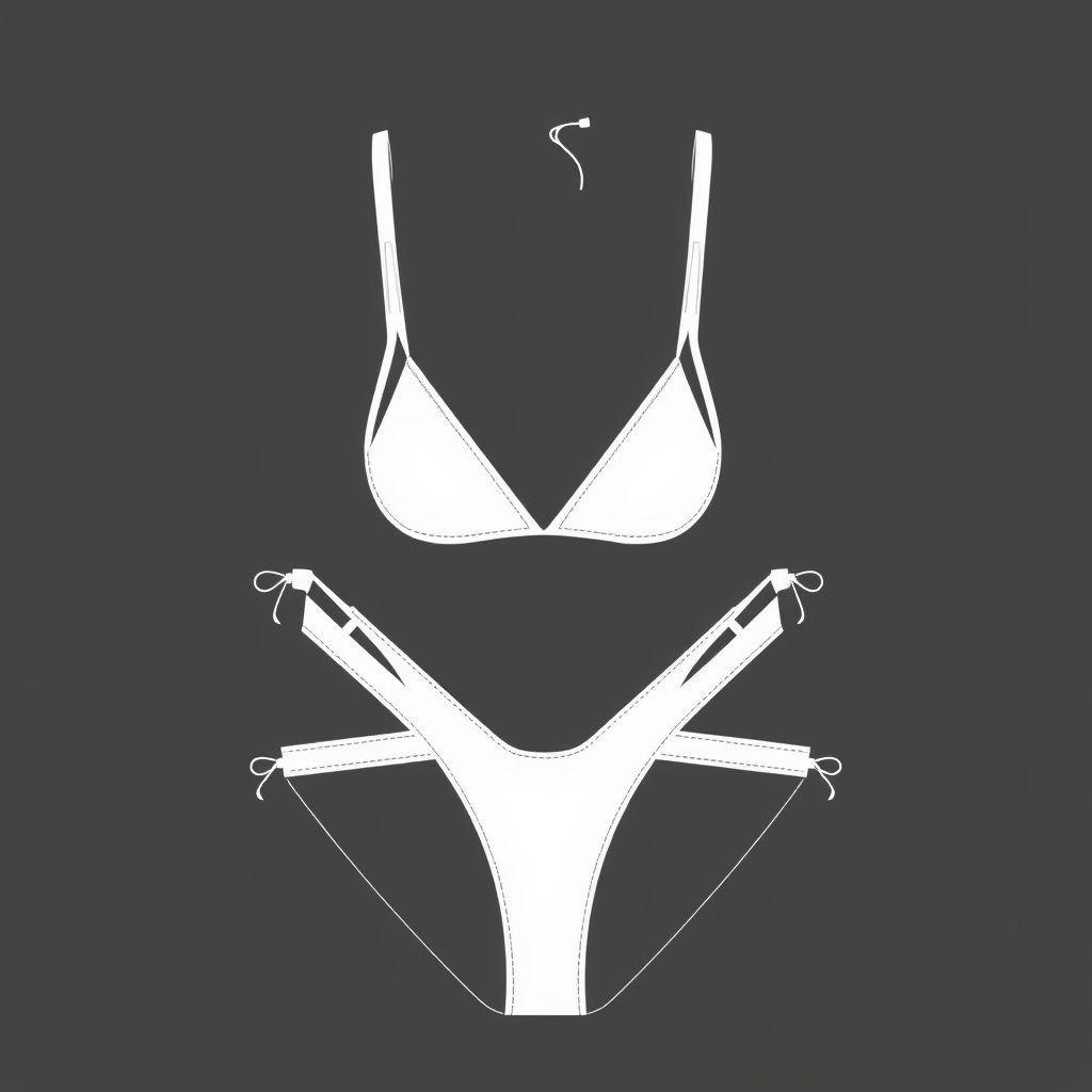 Bikini
Design a minimalist bikini featuring clean lines and a monochromatic palette. Emphasize simplicity with sleek, geometric cutouts and subtle textures, using high-quality sustainable fabrics. Incorporate adjustable features for a customizable fit, while maintaining an uncluttered aesthetic. The design should evoke elegance through understated beauty, perfect for the modern, eco-conscious beachgoer.