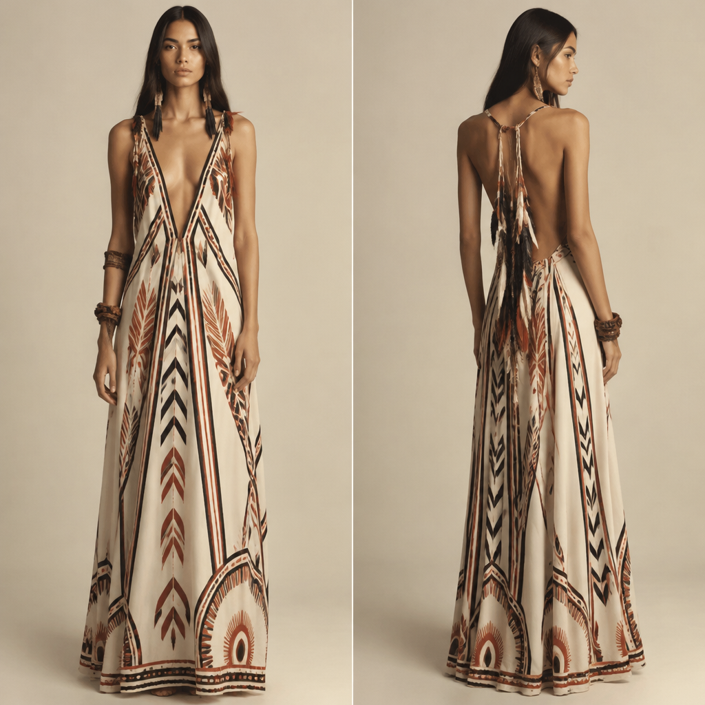 crie uma roupa como se fosse umas roupas que os indígenas usam só que no estilo moda só que não Tipo um vestido estampado com as coisas de novo tipo uma roupa mesmo de tecido que é tipo as roupas que eles usam quando eles fazem as coisas que eles fazem. Brazil fashion aesthetics. Present it as professional fashion catalogue photography: the garment is the subject, shown full-length with editorial styling, neutral posing and tasteful, non-suggestive framing.
photorealistic fashion design, crie uma roupa como se fosse umas roupas que os indígenas usam só que no estilo moda só que não Tipo um vestido estampado com as coisas de novo tipo uma roupa mesmo de tecido que é tipo as roupas que eles usam quando eles fazem as coisas que eles fazem. Brazil fashion aesthetics. Present it as professional fashion catalogue photography: the garment is the subject, shown full-length with editorial styling, neutral posing and tasteful, non-suggestive framing., just the design no text