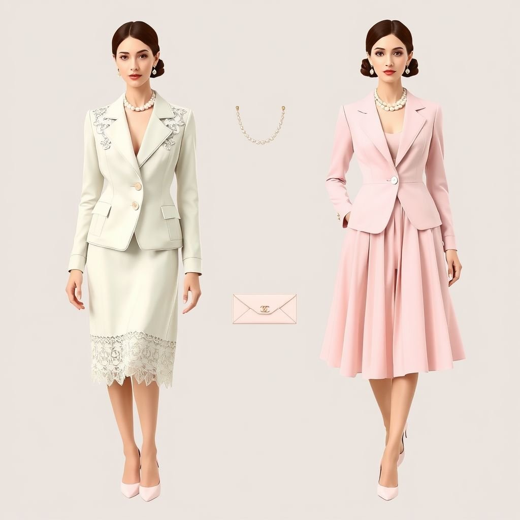 Like canel classic and chic , Blair waldorf style new ideas that no one has old money with light color new style
Design an elegant classic ensemble inspired by Chanel's timeless chic and Blair Waldorf's sophisticated flair. Incorporate soft pastel hues, featuring a tailored blazer with intricate lace accents, a pleated midi skirt, and delicate pearl accessories. Aim for an air of understated luxury, reflecting old money aesthetics while introducing fresh, modern elements.