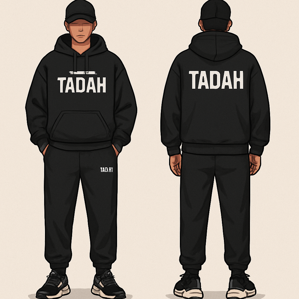 tadah is the name of the brand
tadah is the name of the brand
, streetwear style, show front and back
