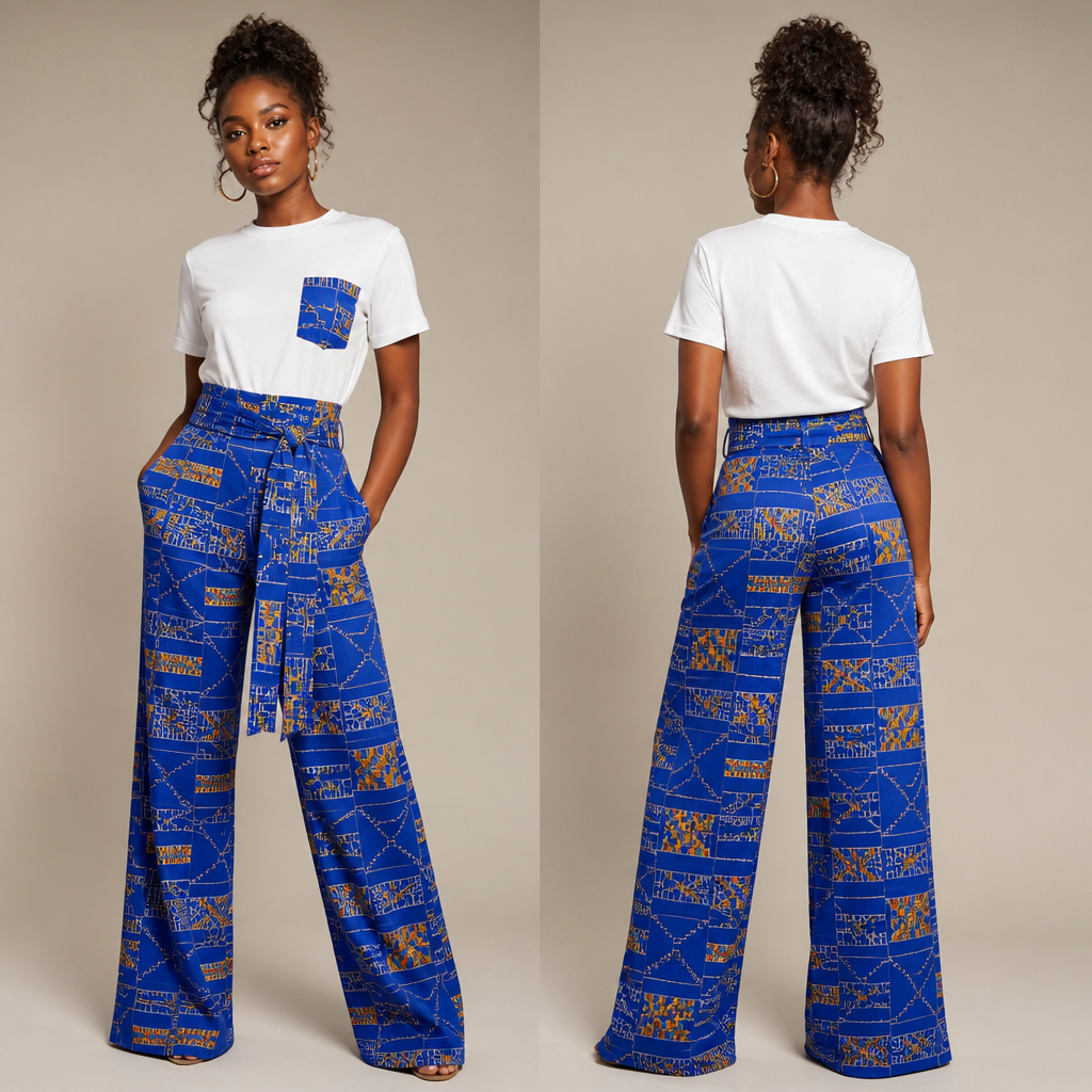 photorealistic fashion design, photorealistic fashion design, A Pants design. yellow kente fabric, free and a wrapping waist with long straps, just the design no text, show front and back. Refinement: purple bright kente with designs, just the design no text. Refinement: bright blue kente with a white t shirt(a pinch of tge kente fabric in it)
photorealistic fashion design, photorealistic fashion design, photorealistic fashion design, A Pants design. yellow kente fabric, free and a wrapping waist with long straps, just the design no text, show front and back. Refinement: purple bright kente with designs, just the design no text. Refinement: bright blue kente with a white t shirt(a pinch of tge kente fabric in it), just the design no text