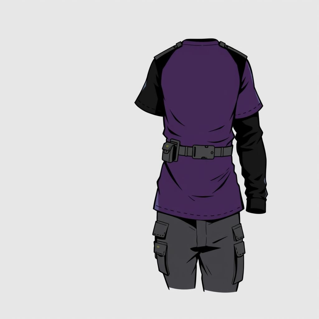 Purple t shirt with black sleeves
Design a military-inspired ensemble featuring a deep purple t-shirt adorned with tactical pockets and reinforced stitching, accentuated by sleek black sleeves. Incorporate camo patterns on the sleeves and an adjustable utility belt that enhances functionality. Pair with matching cargo pants and combat boots for a bold yet stylish military look.