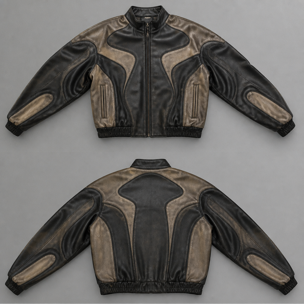 photorealistic fashion design, A Jacket design, in Y2K + Streetwear + Classic style. make a personal design, y2k style, just the design no text, show front and back. Refinement: different
photorealistic fashion design, photorealistic fashion design, A Jacket design, in Y2K + Streetwear + Classic style. make a personal design, y2k style, just the design no text, show front and back. Refinement: different , just the design no text