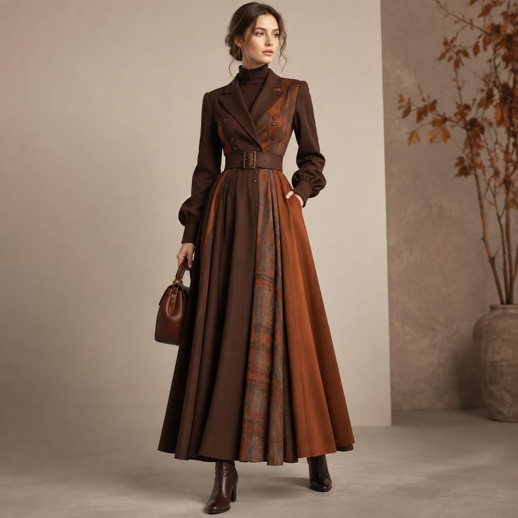 A Female Dress design, suitable for Fall. IQ fashion aesthetics. Current season is Autumn in IQ. Present it as professional fashion catalogue photography: the garment is the subject, shown full-length with editorial styling, neutral posing and tasteful, non-suggestive framing.
photorealistic fashion design, A Female Dress design, suitable for Fall. IQ fashion aesthetics. Current season is Autumn in IQ. Present it as professional fashion catalogue photography: the garment is the subject, shown full-length with editorial styling, neutral posing and tasteful, non-suggestive framing., just the design no text