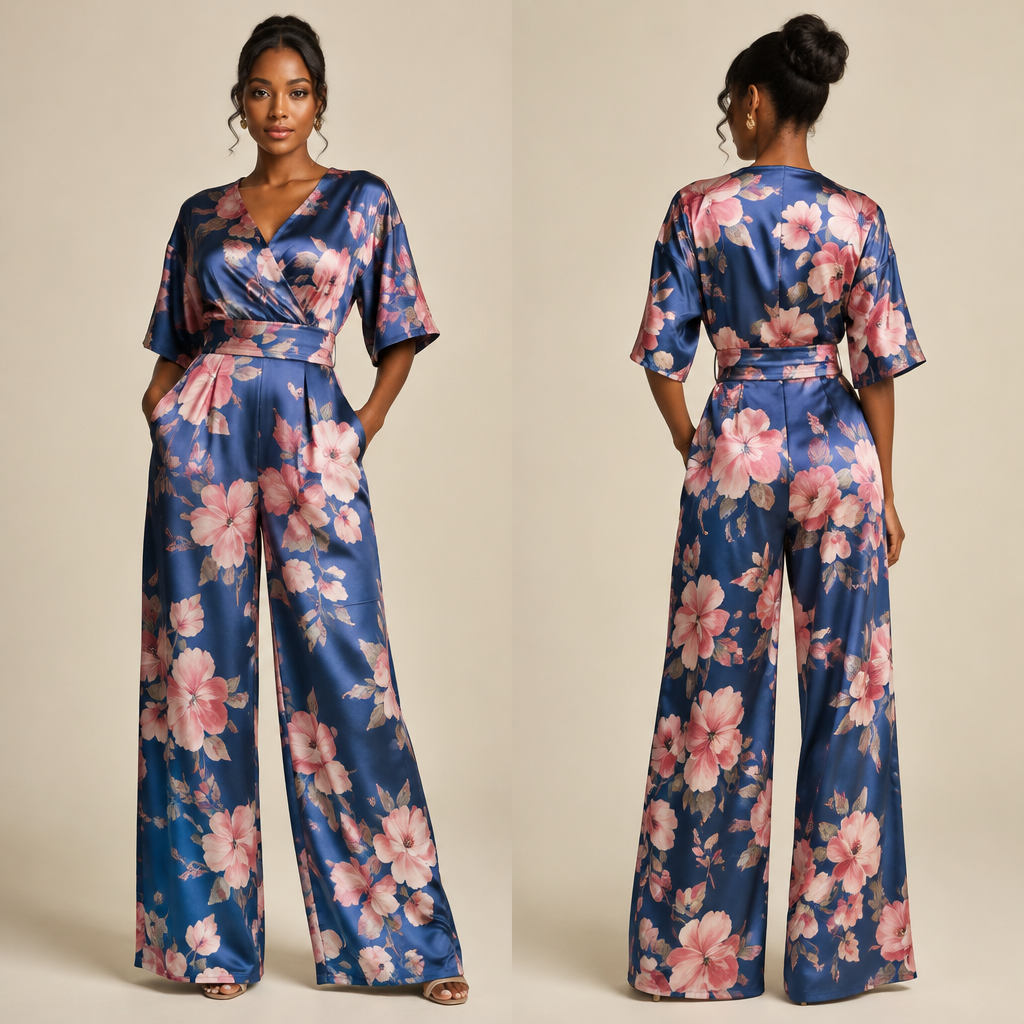 A Female fashion design. je veux une combinaison large bras cassé, avec un tissu satin fleuri couleur bleu et rose, sur une femme noire ou marron de peau,. CG fashion aesthetics. Present it as professional fashion catalogue photography: the garment is the subject, shown full-length with editorial styling, neutral posing and tasteful, non-suggestive framing.
photorealistic fashion design, A Female fashion design. je veux une combinaison large bras cassé, avec un tissu satin fleuri couleur bleu et rose, sur une femme noire ou marron de peau,. CG fashion aesthetics. Present it as professional fashion catalogue photography: the garment is the subject, shown full-length with editorial styling, neutral posing and tasteful, non-suggestive framing., just the design no text