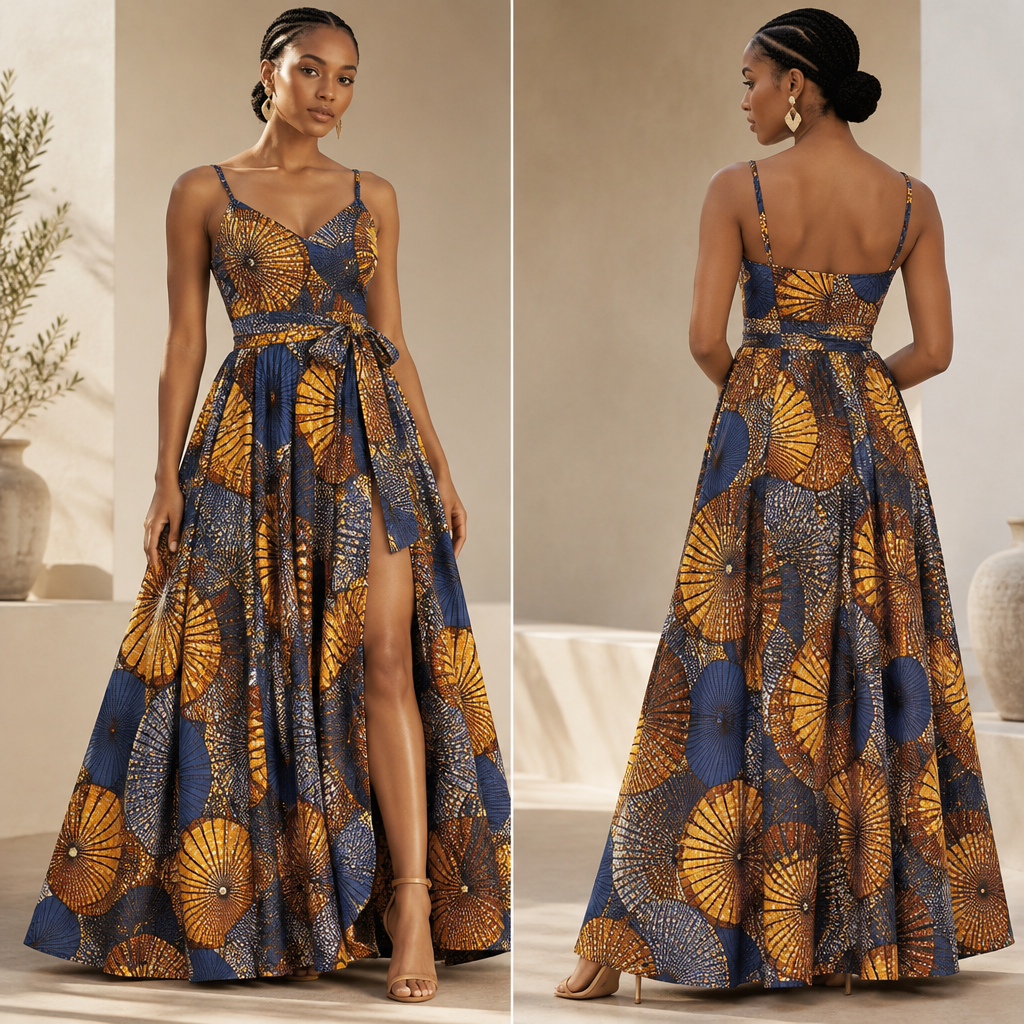 A Female Dress design, suitable for Spring. Consider South African fashion — diverse multicultural styles, Shweshwe prints, modern Afro-chic. Current season is Spring in South Africa. Present it as professional fashion catalogue photography: the garment is the subject, shown full-length with editorial styling, neutral posing and tasteful, non-suggestive framing.
photorealistic fashion design, A Female Dress design, suitable for Spring. Consider South African fashion — diverse multicultural styles, Shweshwe prints, modern Afro-chic. Current season is Spring in South Africa. Present it as professional fashion catalogue photography: the garment is the subject, shown full-length with editorial styling, neutral posing and tasteful, non-suggestive framing., just the design no text