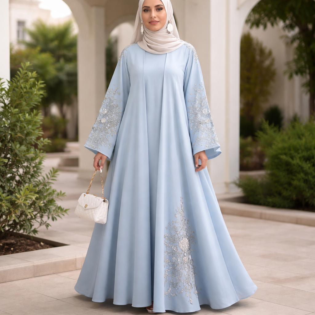 Light blue abaya
Light blue abaya
