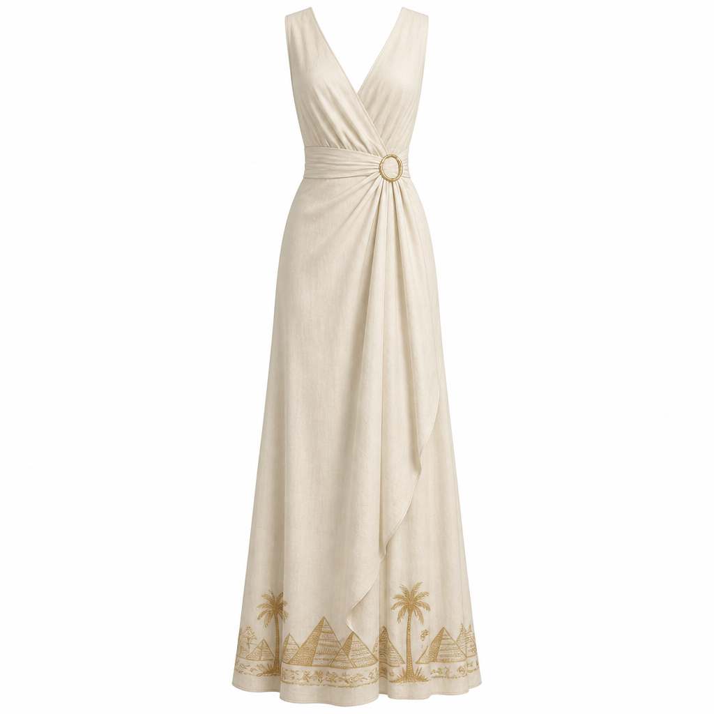 A Female Dress design, suitable for Summer, in Classic style. Egypt fashion aesthetics.
photorealistic fashion design, A Female Dress design, suitable for Summer, in Classic style. Egypt fashion aesthetics., classic style, just the design no text