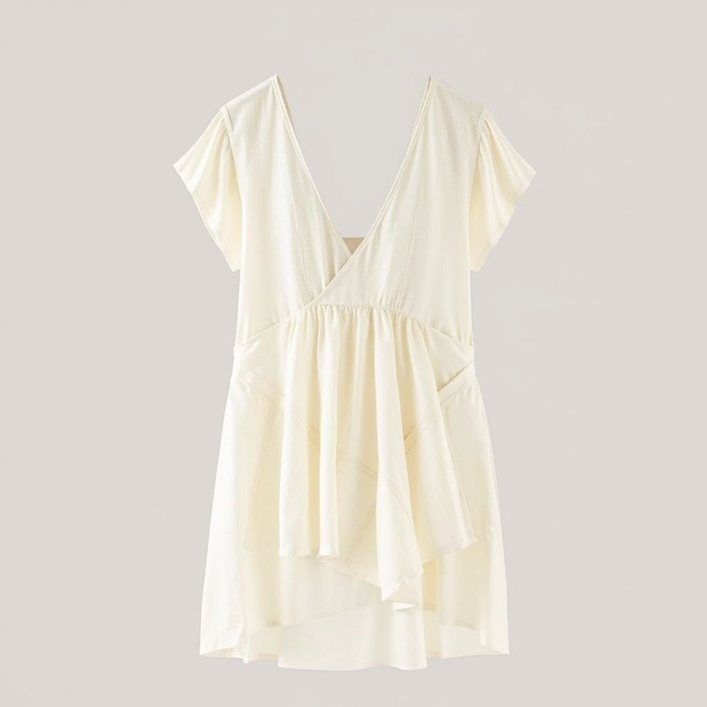 Summer dress minimalist and style eternal
Imagine a summer dress crafted from ethereal, lightweight linen in a soft pastel hue. The design features a clean, flowing silhouette with a deep V-neckline and delicate cap sleeves. Subtle asymmetrical layering shapes the hemline, while minimalist gold accessories enhance its effortless elegance. Perfect for sun-kissed outings, it embodies timeless sophistication.
