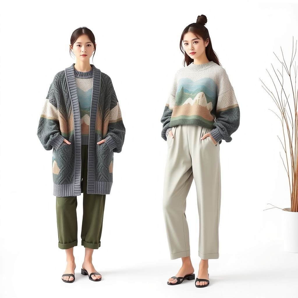 Homewewr
Design a series of luxurious loungewear inspired by the concept of "Homewewr." Imagine oversized cozy cardigans with intricate knitted patterns resembling home landscapes. Pair them with stylish, tapered joggers featuring soft pastel hues. Incorporate sustainable fabrics emphasizing comfort and versatility, allowing the wearer to transition effortlessly from home relaxation to casual outings.