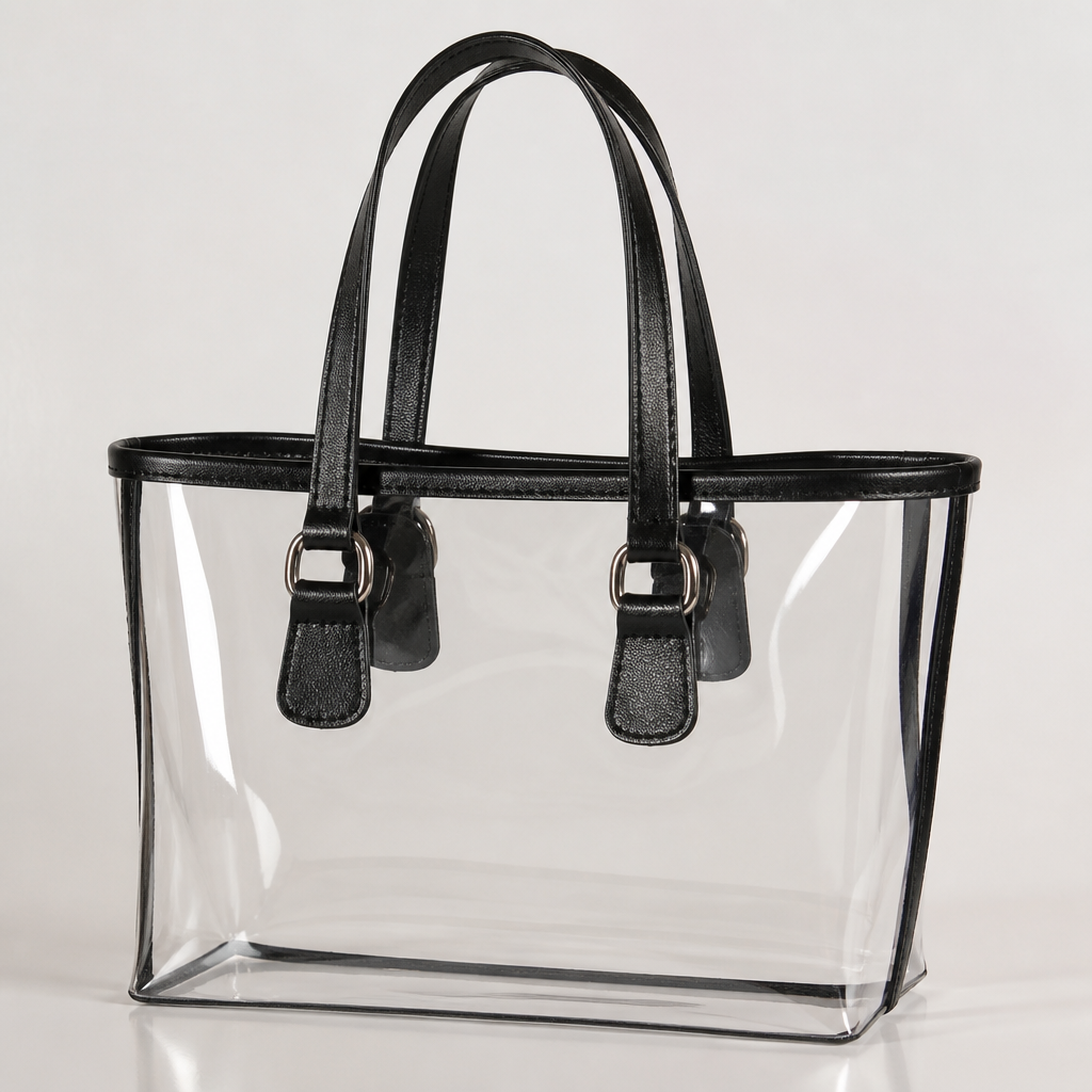 Create a clear pvc bag that is inspired by Claudia schiffer
photorealistic fashion design, Create a clear pvc bag that is inspired by Claudia schiffer, classic style, just the design no text