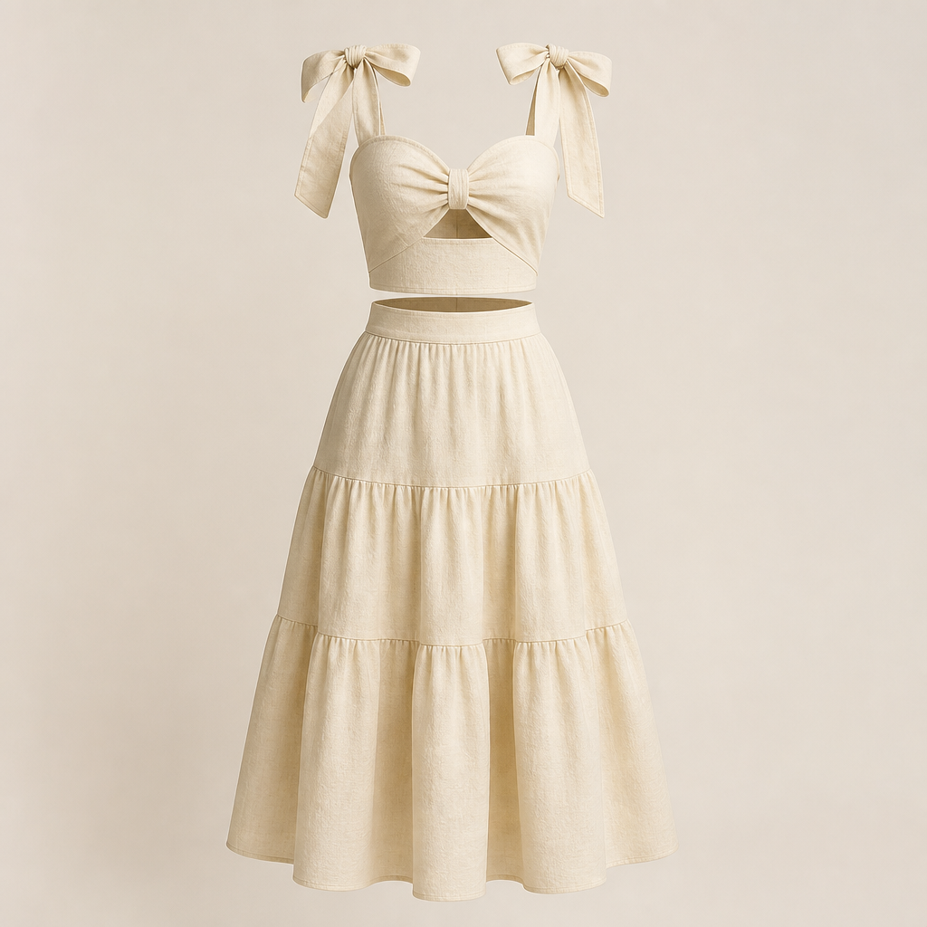 A Female Dress design, suitable for Summer. blusa con moños. Mexico fashion aesthetics.
photorealistic fashion design, A Female Dress design, suitable for Summer. blusa con moños. Mexico fashion aesthetics., just the design no text
