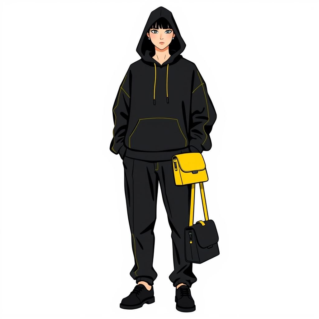 I want something unique for mixed between streetwear style and light luxur ( the focus on the color black and yellow )
Design a minimalist streetwear ensemble blending sleek silhouettes with subtle luxury. Incorporate a black oversized hoodie featuring delicate yellow stitching and streamlined jogger pants. Add a structured, yellow-accented crossbody bag for functionality. Focus on clean lines and unembellished fabrics that exude effortless sophistication, while maintaining a vibrant, urban edge.