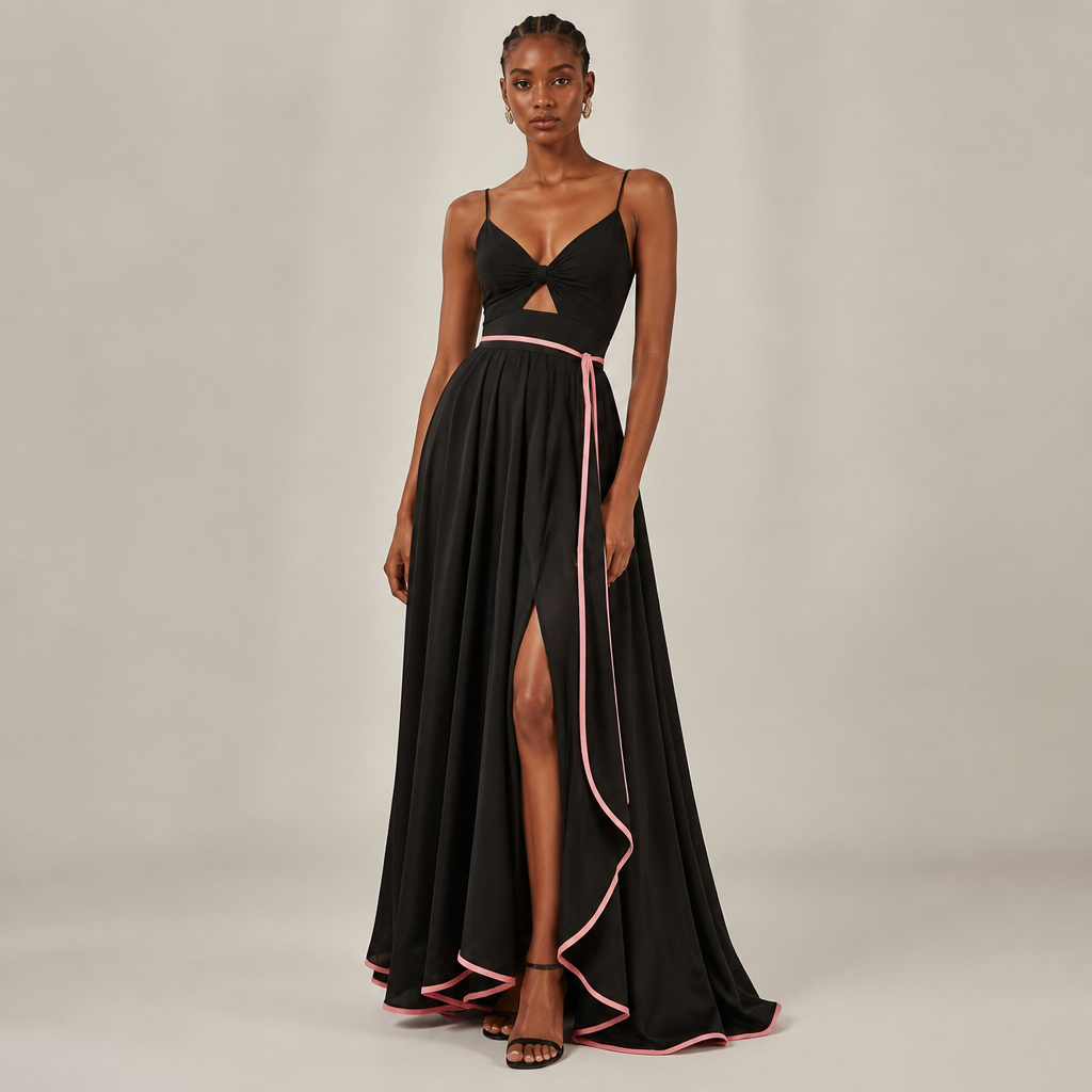 A Female Dress design, suitable for Spring, in Formal style. 𝑷𝒍𝒆𝒂𝒔𝒆 𝒄𝒓𝒆𝒂𝒕𝒆 𝒂 𝒃𝒍𝒂𝒄𝒌 𝒅𝒓𝒆𝒔𝒔 𝒘𝒊𝒕𝒉 𝒑𝒊𝒏𝒌 𝒅𝒆𝒕𝒂𝒊𝒍.𝑴𝒊𝒙 𝒂 𝒎𝒂𝒙𝒊 𝒂𝒏𝒅 𝒔𝒖𝒏𝒅𝒓𝒆𝒔𝒔 𝒕𝒐𝒈𝒆𝒕𝒉𝒆𝒓.. South Africa fashion aesthetics. Present it as professional fashion catalogue photography: the garment is the subject, shown full-length with editorial styling, neutral posing and tasteful, non-suggestive framing.
photorealistic fashion design, A Female Dress design, suitable for Spring, in Formal style. 𝑷𝒍𝒆𝒂𝒔𝒆 𝒄𝒓𝒆𝒂𝒕𝒆 𝒂 𝒃𝒍𝒂𝒄𝒌 𝒅𝒓𝒆𝒔𝒔 𝒘𝒊𝒕𝒉 𝒑𝒊𝒏𝒌 𝒅𝒆𝒕𝒂𝒊𝒍.𝑴𝒊𝒙 𝒂 𝒎𝒂𝒙𝒊 𝒂𝒏𝒅 𝒔𝒖𝒏𝒅𝒓𝒆𝒔𝒔 𝒕𝒐𝒈𝒆𝒕𝒉𝒆𝒓.. South Africa fashion aesthetics. Present it as professional fashion catalogue photography: the garment is the subject, shown full-length with editorial styling, neutral posing and tasteful, non-suggestive framing., formal style, just the design no text