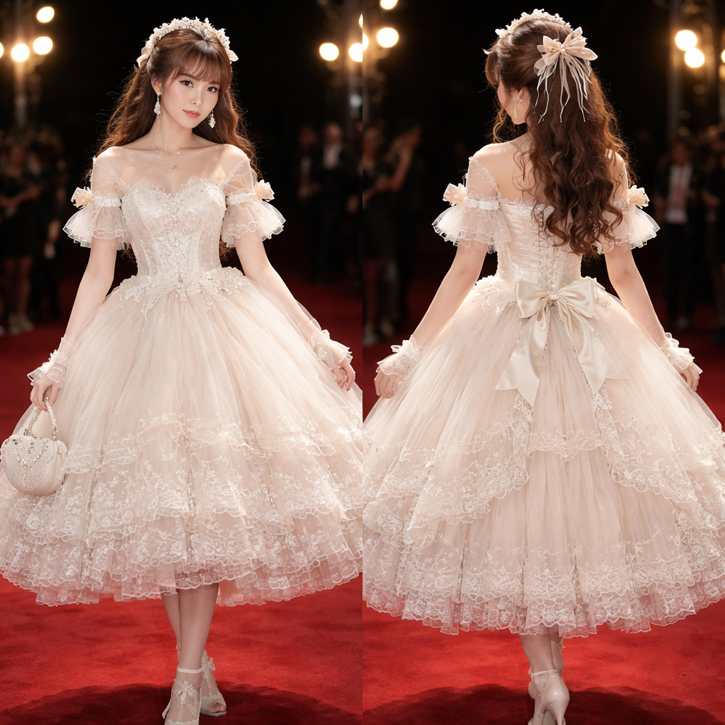 Red Carpet Wedding Dress tea Length
Red Carpet Wedding Dress tea Length
, lolita style, show front and back