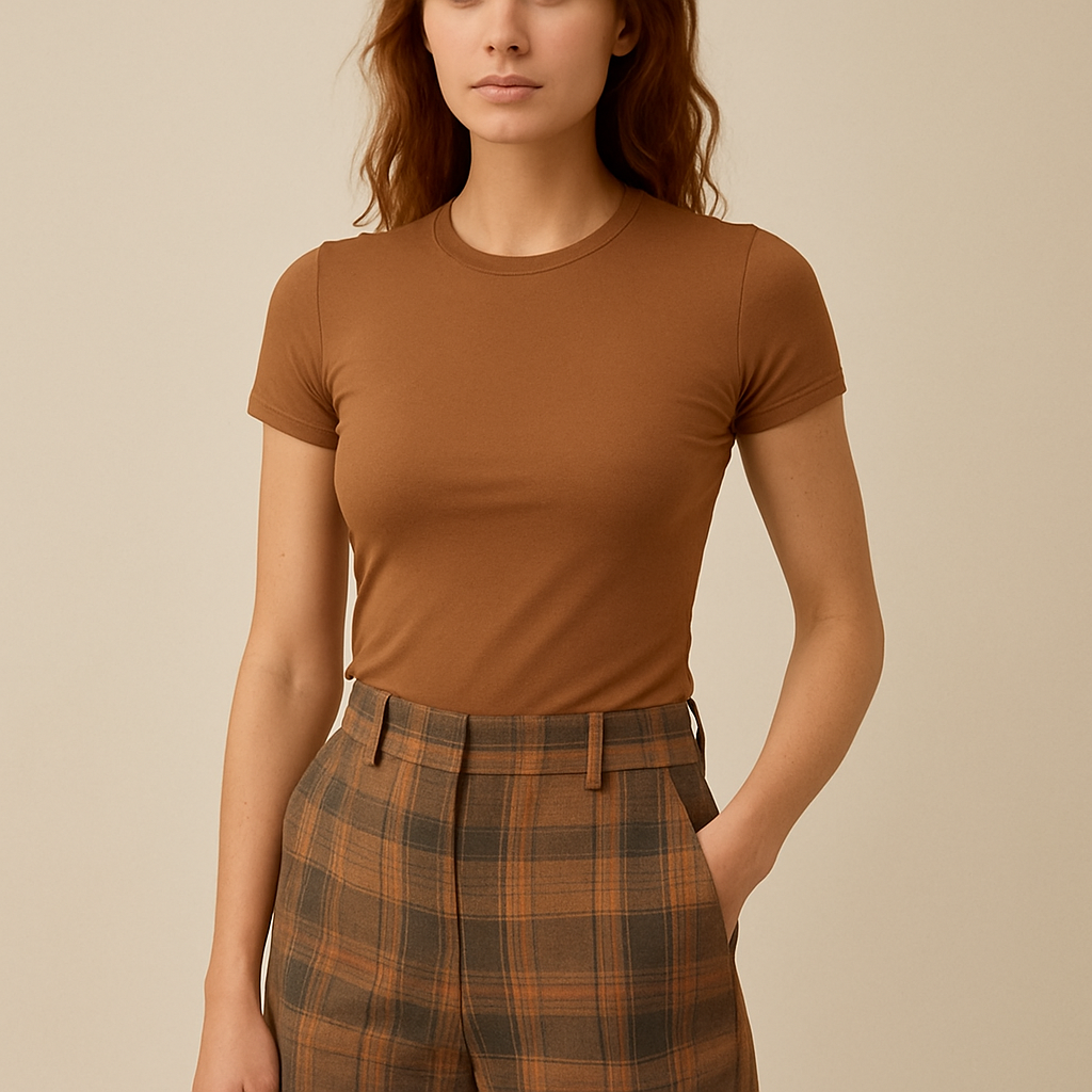 Earthy color Plaid bottoms/ dry fit shirt short sleeve tight top
On female
Earthy color Plaid bottoms/ dry fit shirt short sleeve tight top
On female