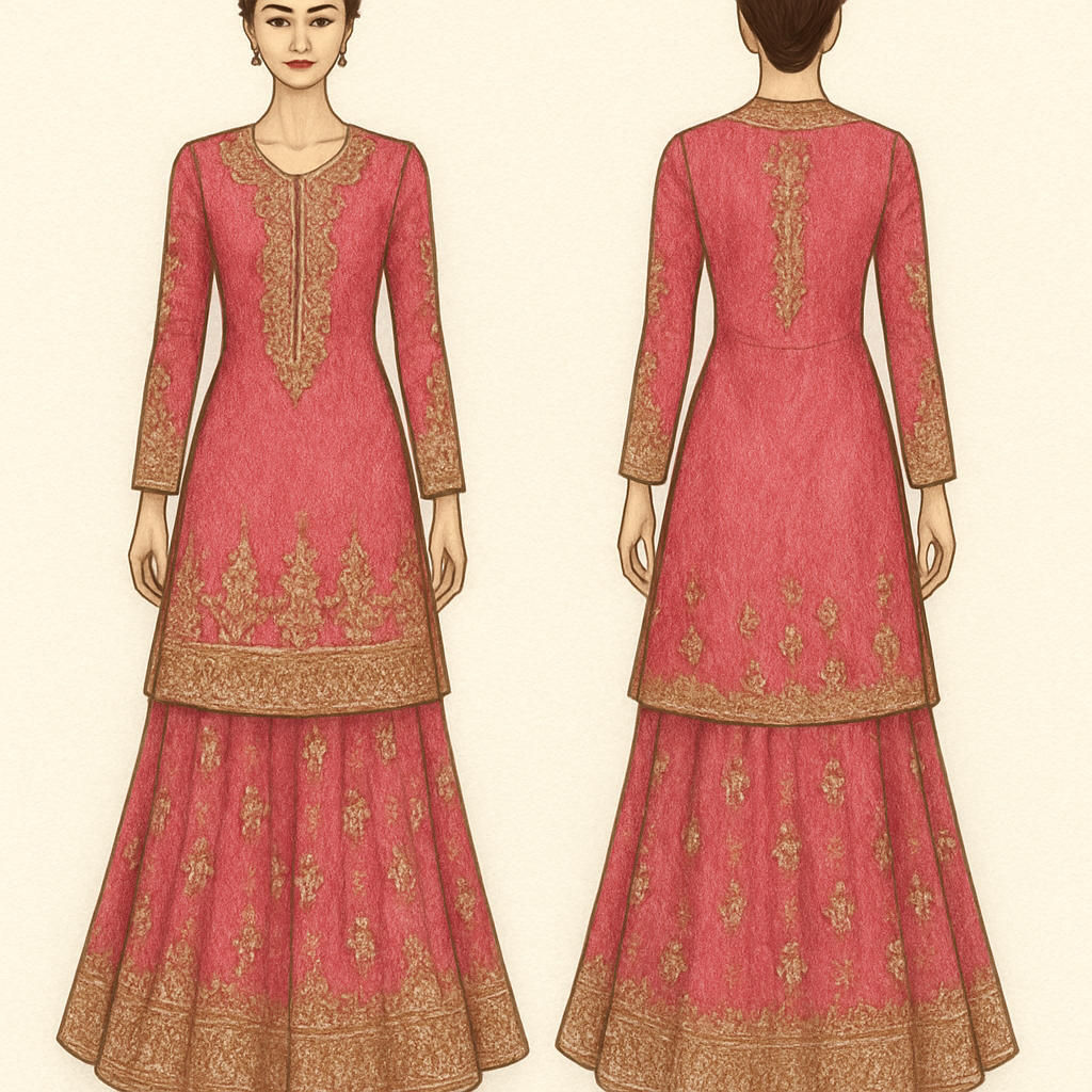 Traditional
Traditional , formal style, show front and back