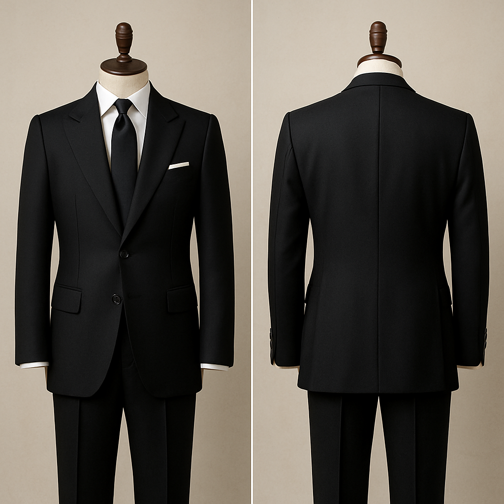A black suit
A black suit
, old_money style, show front and back