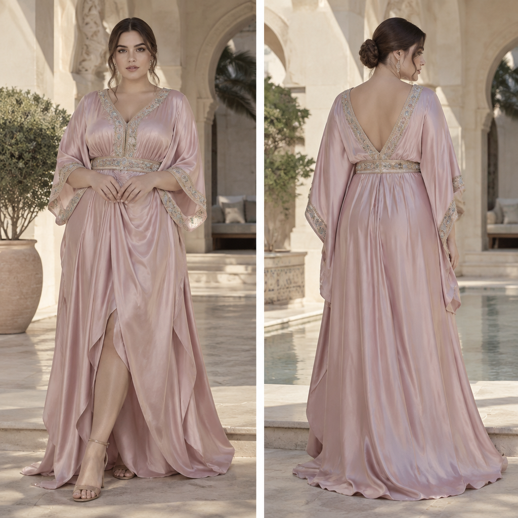 A Female Dress design, made of Satin, with a rich, textured surface, with a Relaxed silhouette, in a Pastels color palette, for Wedding, suitable for Spring, suited to a Humid climate, in Elegant style, shown on a model with fair skin and a curvy figure. Tunisia fashion aesthetics. Present it as professional fashion catalogue photography: the garment is the subject, shown full-length with editorial styling, neutral posing and tasteful, non-suggestive framing.
photorealistic fashion design, A Female Dress design, made of Satin, with a rich, textured surface, with a Relaxed silhouette, in a Pastels color palette, for Wedding, suitable for Spring, suited to a Humid climate, in Elegant style, shown on a model with fair skin and a curvy figure. Tunisia fashion aesthetics. Present it as professional fashion catalogue photography: the garment is the subject, shown full-length with editorial styling, neutral posing and tasteful, non-suggestive framing., elegant style, just the design no text, show front and back