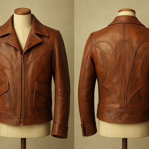 Veste homme en cuir très original 
