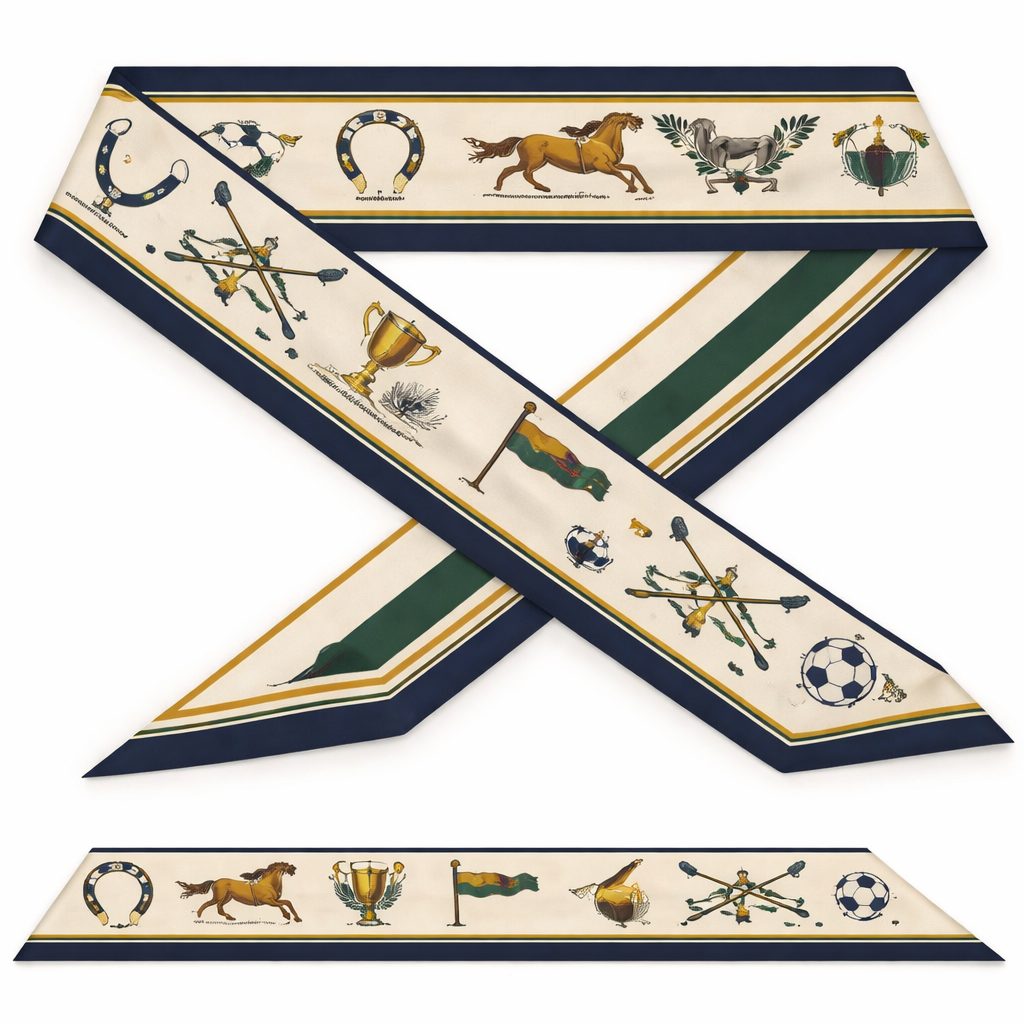 Design a silk scarf that is 5 x 86cm that wraps around a handle of a handbag
American Sporting Heritage
Classic American preppy silk twilly inspired by traditional sporting scarves, collegiate elegance, and timeless country-club style—refined, understated, and archival
Incorporate this style specifically for Kansas City, MO hosting the world cup 2026. More simple with no words or logos
More clear and simple
Design a silk scarf that is 5 x 86cm that wraps around a handle of a handbag
American Sporting Heritage
Classic American preppy silk twilly inspired by traditional sporting scarves, collegiate elegance, and timeless country-club style—refined, understated, and archival
Incorporate this style specifically for Kansas City, MO hosting the world cup 2026. More simple with no words or logos
More clear and simple, classic style, show front and back