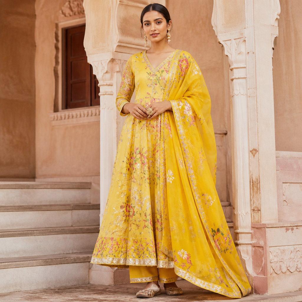 A Female Dress design, suitable for Summer. Consider Indian fashion aesthetics — consider saree, lehenga, salwar kameez, kurti, anarkali; local fabrics like chanderi, banarasi, chikankari, block prints; vibrant colors and rich embroidery. Current season is Summer in India.
photorealistic fashion design, A Female Dress design, suitable for Summer. Consider Indian fashion aesthetics — consider saree, lehenga, salwar kameez, kurti, anarkali; local fabrics like chanderi, banarasi, chikankari, block prints; vibrant colors and rich embroidery. Current season is Summer in India., just the design no text