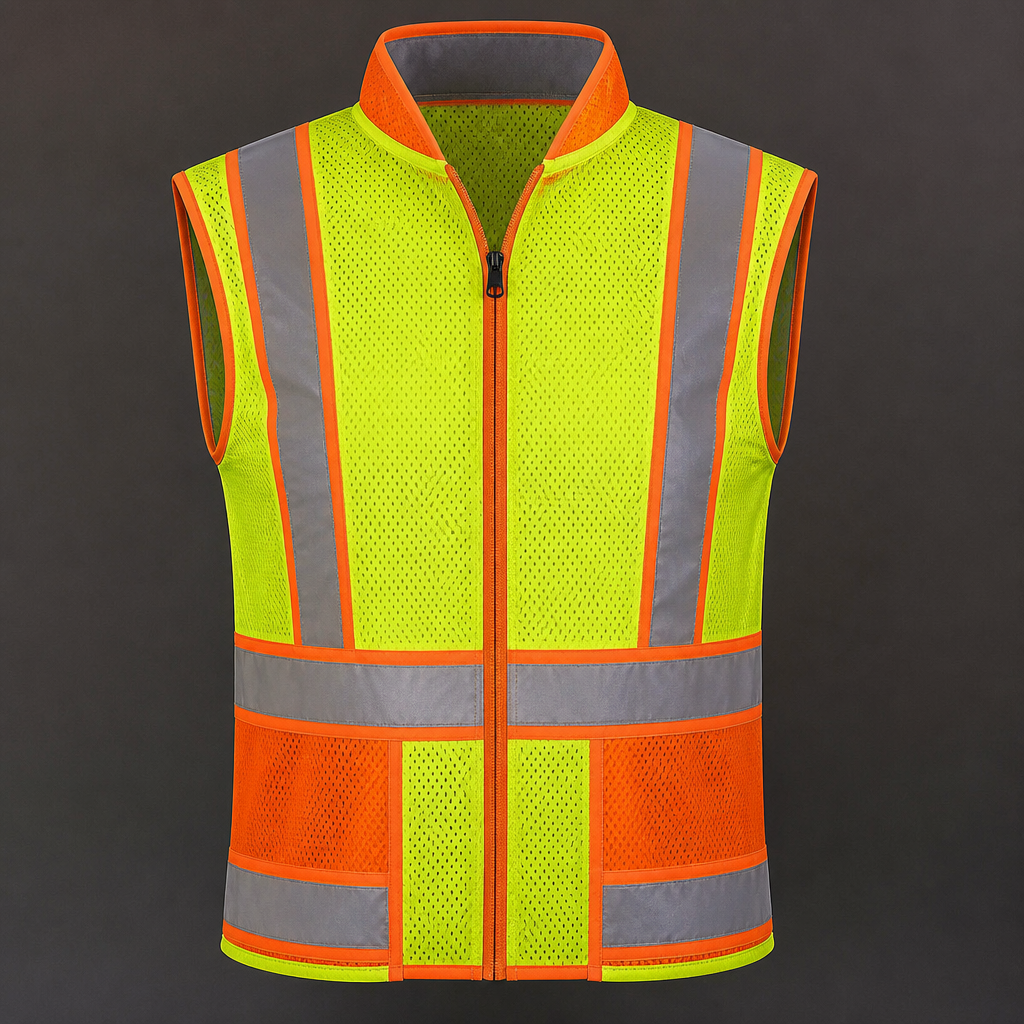 photorealistic fashion design, verkeersregelaar vest zonder mouwen. Netherlands fashion aesthetics., just the design no text. Refinement: kleuren fluor geel en fluor oranje stof ademend gaatjes
photorealistic fashion design, photorealistic fashion design, verkeersregelaar vest zonder mouwen. Netherlands fashion aesthetics., just the design no text. Refinement: kleuren fluor geel en fluor oranje stof ademend gaatjes, just the design no text