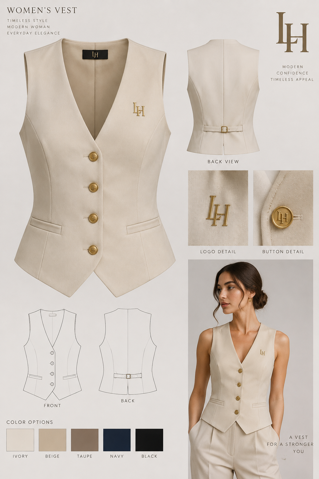 vest for woman, with logo LH
vest for woman, with logo LH