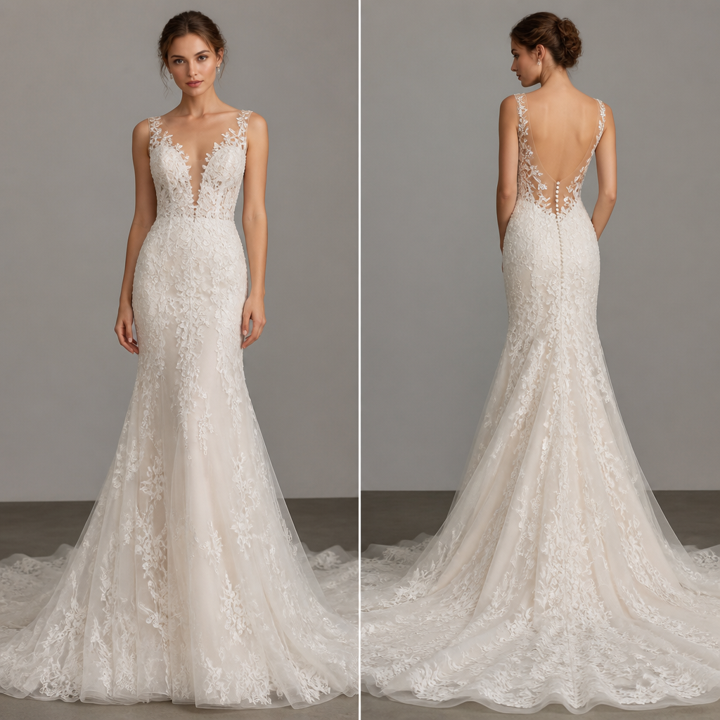 Wedding
photorealistic fashion design, Wedding, just the design no text, show front and back