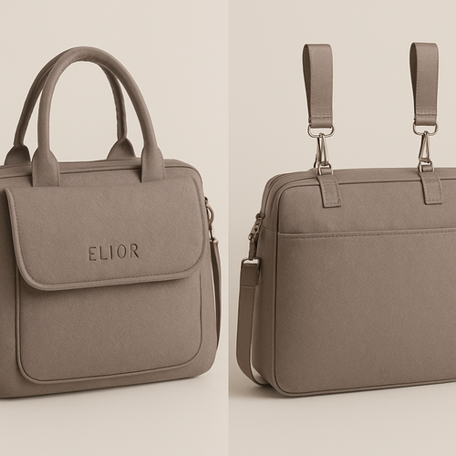 I want a diaper bag Dior style in taupe colour I want to be able to hang it on the child stroller and the brand name is Elior