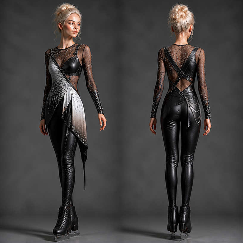 Сделать образ более дерзким и неординарным
edit the attached fashion design with these instructions: Сделать образ более дерзким и неординарным. keep it photorealistic, just the design no text