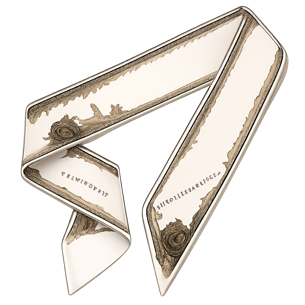 Create a luxury silk twilly designed to wrap around the handle of a handbag. Size: approximately 2 inches by 34 inches (5 cm x 86 cm). The design should look elegant when folded, twisted, or partially visible.
Base color: warm ivory or soft cream.
Borders: incorporate a repeating geometric or architectural motif inspired by Kansas City landmarks (e.g., subtle Art Deco or skyline shapes), in deep black with optional accents in antique gold or deep red. Avoid straight double-line borders — the motif should feel lively yet refined.
Center/field: clean and minimal with generous negative space.
Decorative detail: include subtle KC references, such as:
• Discreet coordinates (39.0997° N 94.5786° W)
• Or text reading Kansas City, MO
• Optional micro-accent motifs inspired by cultural landmarks (theaters, bridges, skyline silhouettes) — very subtle
Typography: small, elegant serif or refined small caps; legible only up close.
Overall aesthetic: iconic, timeless, and wearable. Designed for everyday style — chic and sophisticated. Avoid sports imagery, logos, gradients, or busy patterns. This twilly should feel effortless, culturally inspired, and elevate any handbag, distinct from limited-edition or collectible designs.
Create a luxury silk twilly designed to wrap around the handle of a handbag. Size: approximately 2 inches by 34 inches (5 cm x 86 cm). The design should look elegant when folded, twisted, or partially visible.
Base color: warm ivory or soft cream.
Borders: incorporate a repeating geometric or architectural motif inspired by Kansas City landmarks (e.g., subtle Art Deco or skyline shapes), in deep black with optional accents in antique gold or deep red. Avoid straight double-line borders — the motif should feel lively yet refined.
Center/field: clean and minimal with generous negative space.
Decorative detail: include subtle KC references, such as:
• Discreet coordinates (39.0997° N 94.5786° W)
• Or text reading Kansas City, MO
• Optional micro-accent motifs inspired by cultural landmarks (theaters, bridges, skyline silhouettes) — very subtle
Typography: small, elegant serif or refined small caps; legible only up close.
Overall aesthetic: iconic, timeless, and wearable. Designed for everyday style — chic and sophisticated. Avoid sports imagery, logos, gradients, or busy patterns. This twilly should feel effortless, culturally inspired, and elevate any handbag, distinct from limited-edition or collectible designs.