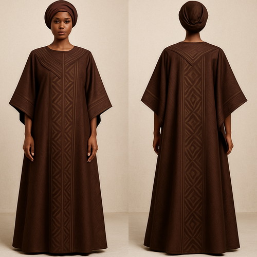 Create a shadda boubou for women that's the first of its kind, unique, classy, and sophisticated in design.