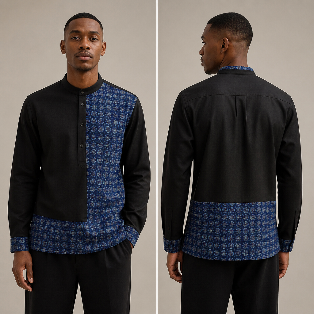 A Male Top design. Consider South African fashion — diverse multicultural styles, Shweshwe prints, modern Afro-chic. Current season is Winter in South Africa.
photorealistic fashion design, A Male Top design. Consider South African fashion — diverse multicultural styles, Shweshwe prints, modern Afro-chic. Current season is Winter in South Africa., just the design no text