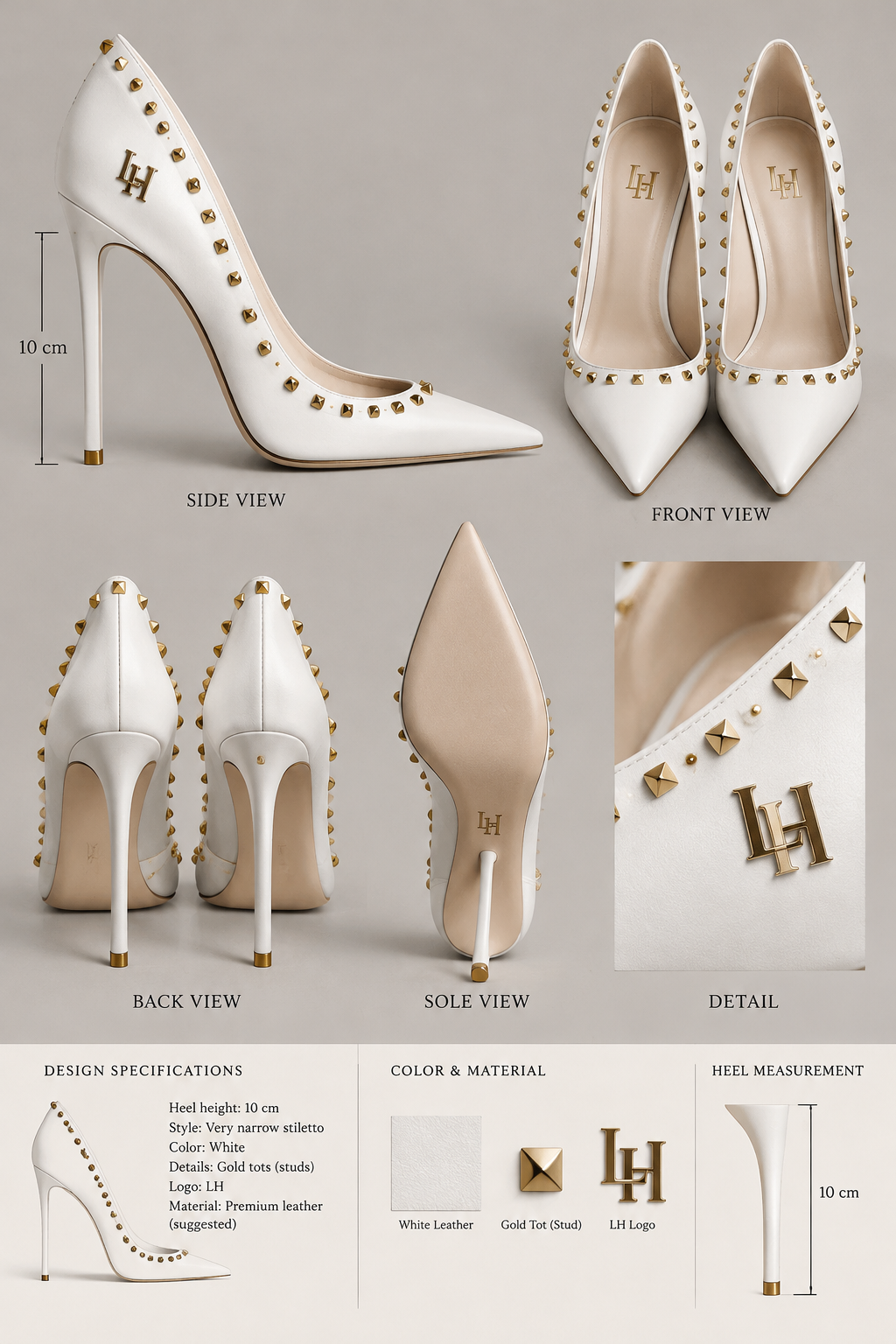 heels with 10cm heels ver narro ones and wight with tots and logo LH
heels with 10cm heels ver narro ones and wight with tots and logo LH