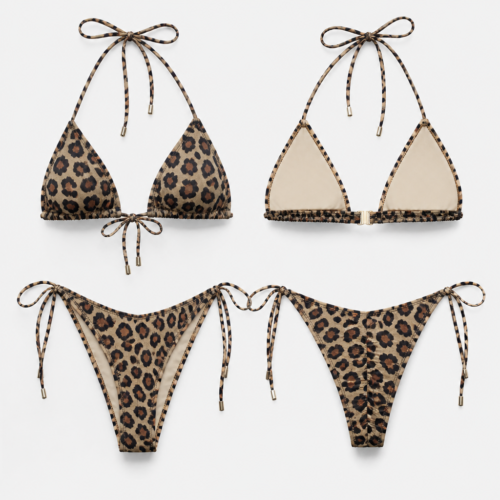 Biquíni
photorealistic fashion design, Biquíni , animal_print style, just the design no text, show front and back