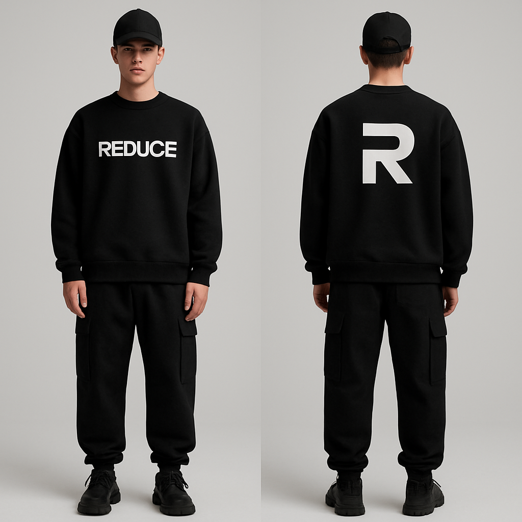 Reduce
Reduce , streetwear style, show front and back