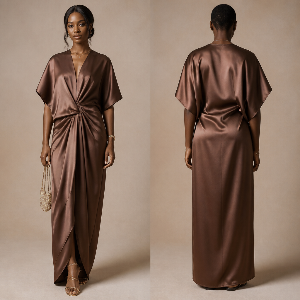 A Unisex Dress design, made of Satin, for Date Night, suitable for Summer, in Elegant + Glamorous style. Nigeria fashion aesthetics.
photorealistic fashion design, A Unisex Dress design, made of Satin, for Date Night, suitable for Summer, in Elegant + Glamorous style. Nigeria fashion aesthetics., elegant style, just the design no text, show front and back