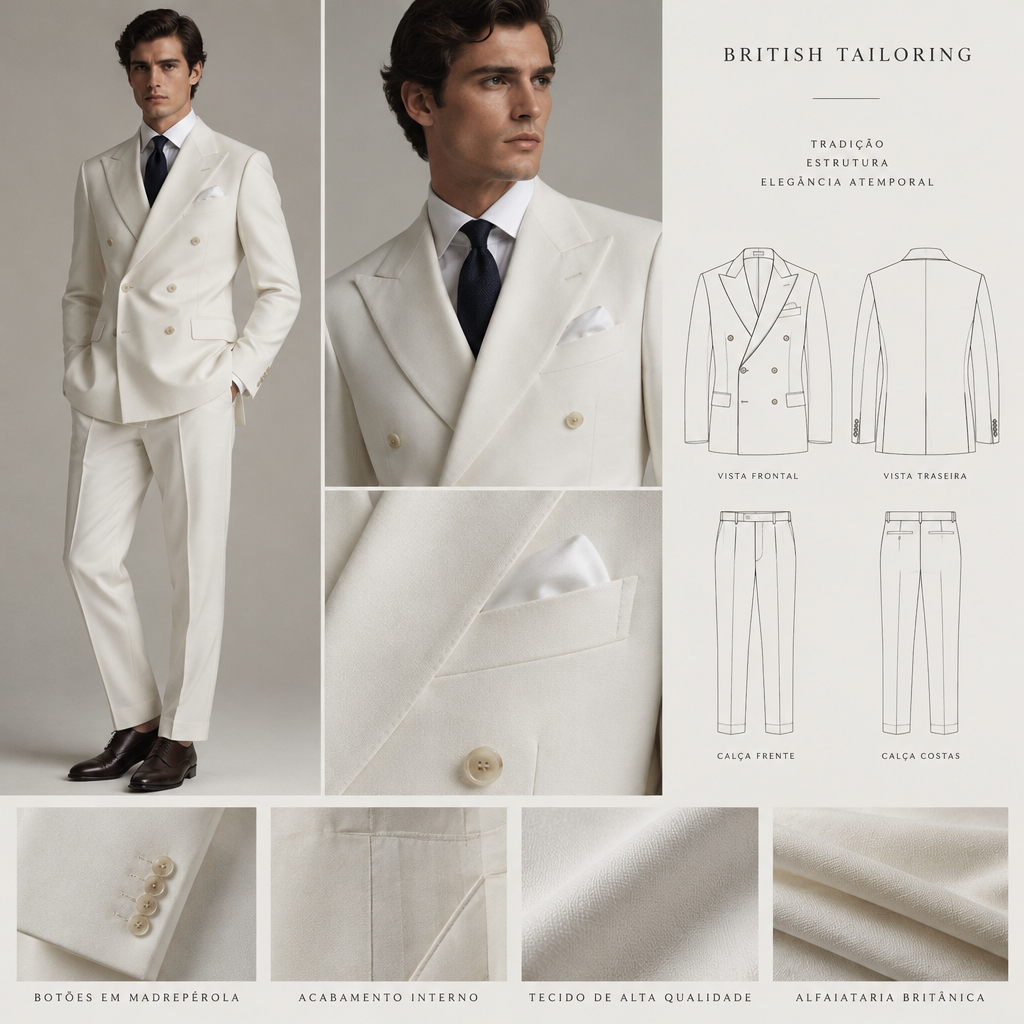 Terno Transpassado Branco
Terno Transpassado Branco, british tailoring style