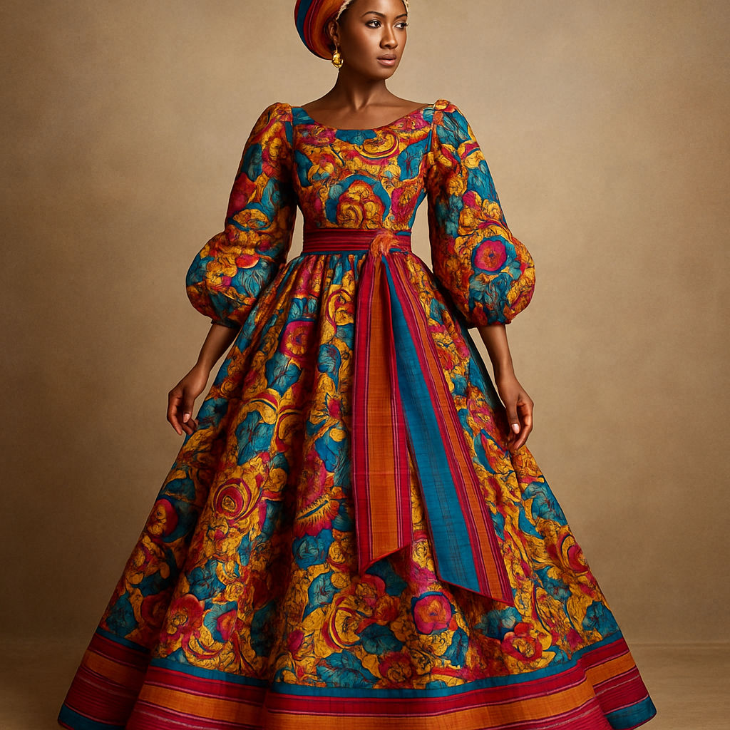 Create a beautiful bubu gown that has a colorful Ankara fabric and colorful aso oke design that will make it look elegant and chic with beautiful hues and beautiful colors.
Create a beautiful bubu gown that has a colorful Ankara fabric and colorful aso oke design that will make it look elegant and chic with beautiful hues and beautiful colors., classic style