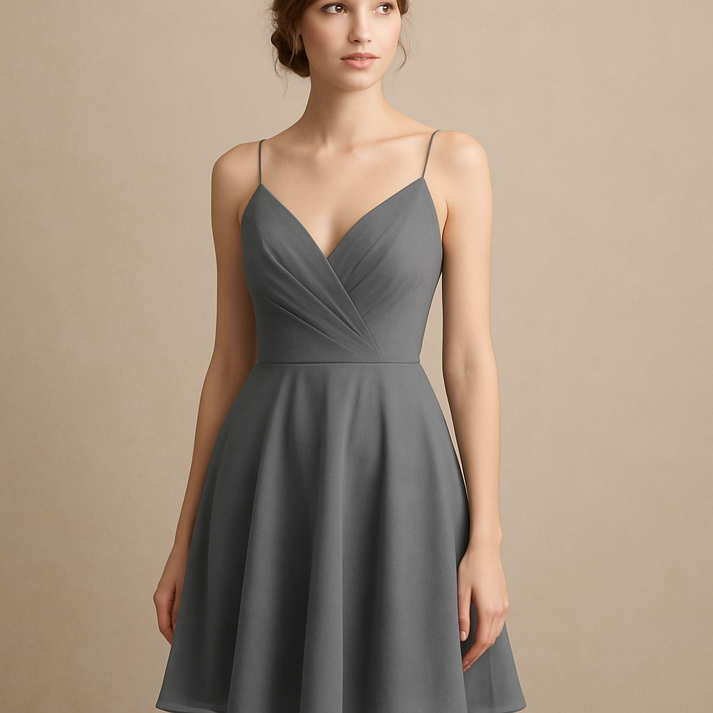 فستان خطوبة ناعم وبسيط لونه رمادي قصير
فستان خطوبة ناعم وبسيط لونه رمادي قصير