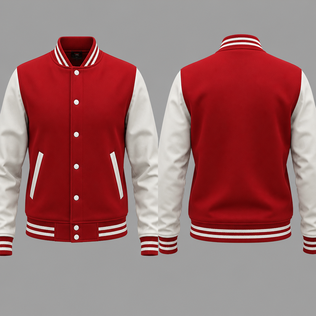 A Jacket design, suitable for Winter. normal red matric jacket with white sleaves , two red stripes at the bottom of the sleaves & two white stripes at the next lf it. South Africa fashion aesthetics.
photorealistic fashion design, A Jacket design, suitable for Winter. normal red matric jacket with white sleaves , two red stripes at the bottom of the sleaves & two white stripes at the next lf it. South Africa fashion aesthetics., just the design no text, show front and back