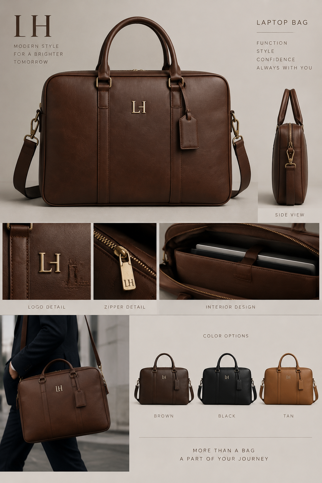 lap top bag, with lether ,with logo LH
lap top bag, with lether ,with logo LH