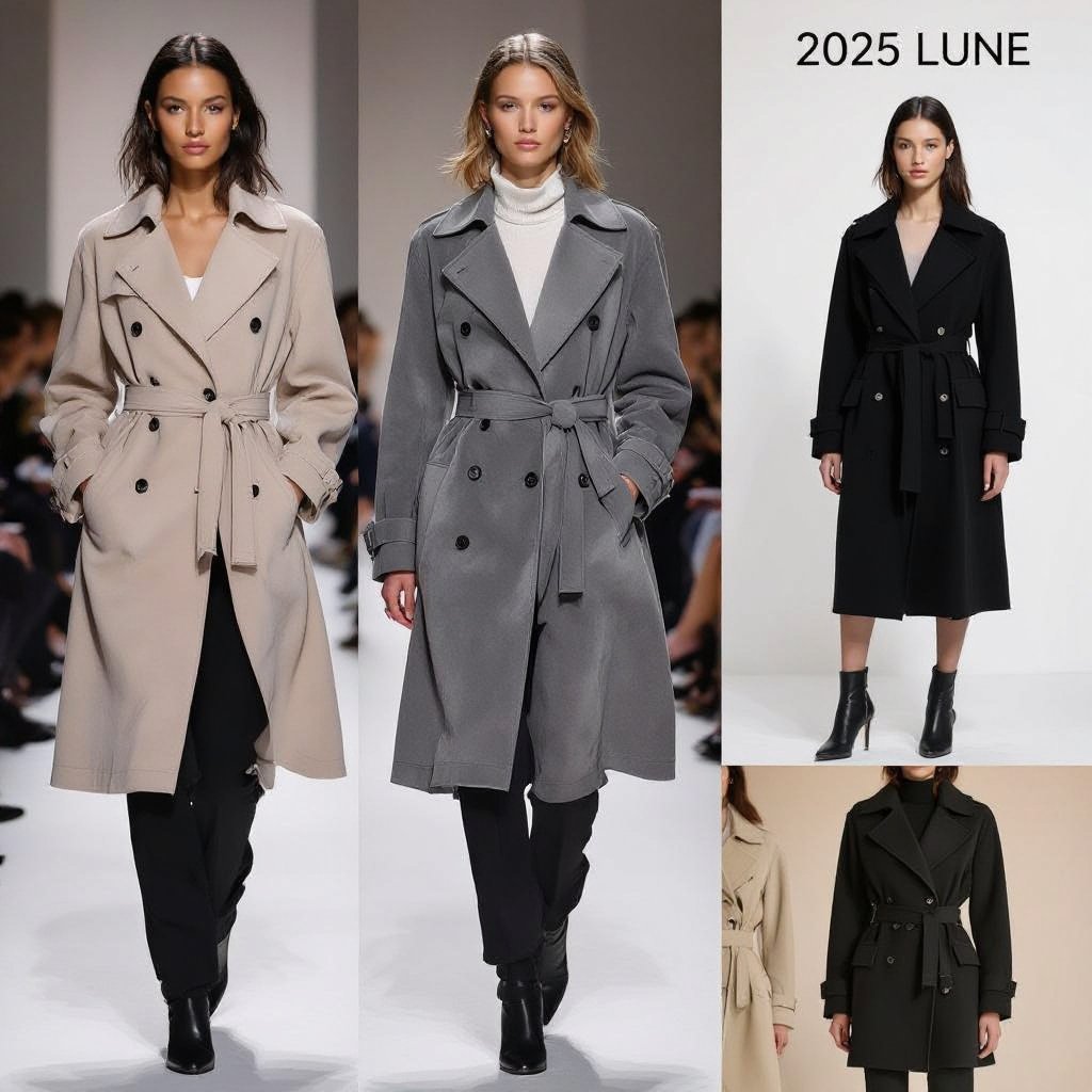 ترنچ کت جیر ترند ۲۰۲۵ رو طراحی کن
Minimalist fashion: Design a 2025 trendy suede trench coat. Clean lines, neutral colors (beige, grey, black), simple silhouette.
