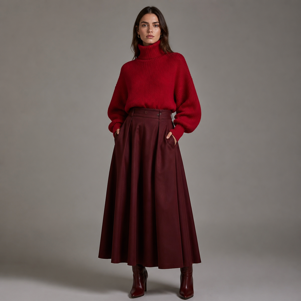 A Female Dress design, suitable for Winter. un top color rojo. BO fashion aesthetics.
photorealistic fashion design, A Female Dress design, suitable for Winter. un top color rojo. BO fashion aesthetics., just the design no text